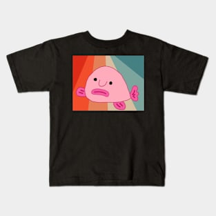 Vintage blobfish retro design underwater world Kids T-Shirt